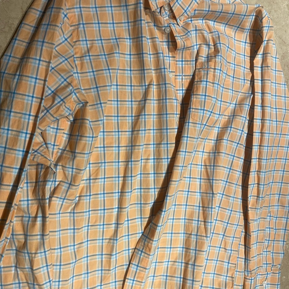 Men's Orange Plaid Shirt
